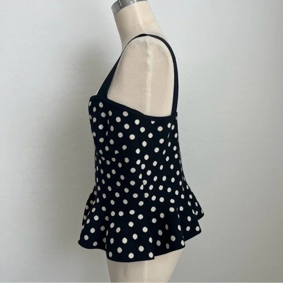 Express Black and White Polka Dot Peplum Camisole - Picture 5 of 8